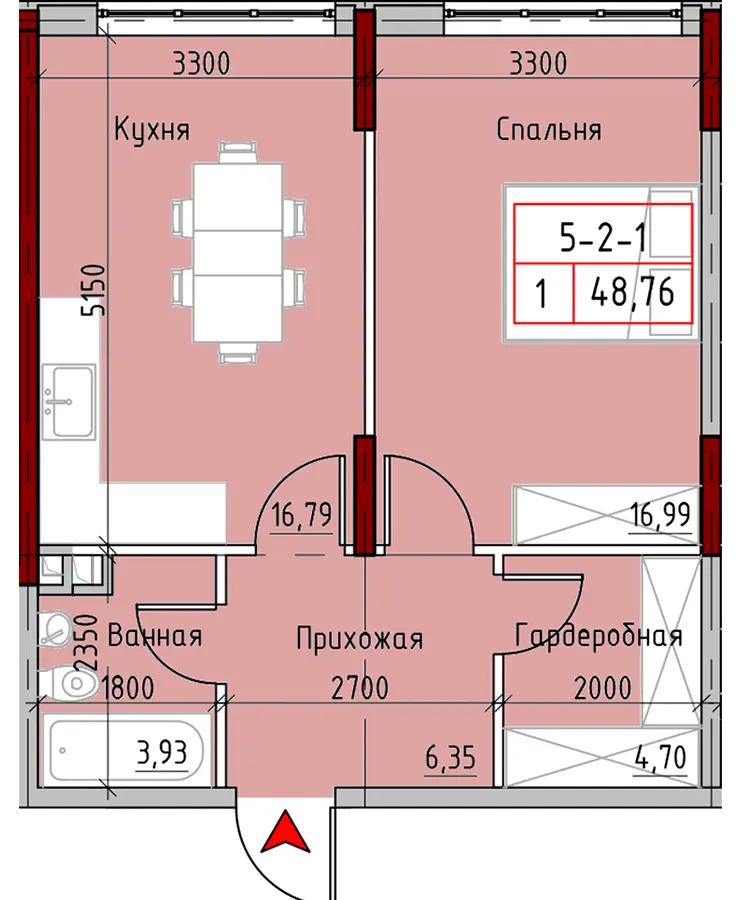 ЖК MARINIST residence — 48.8 м²