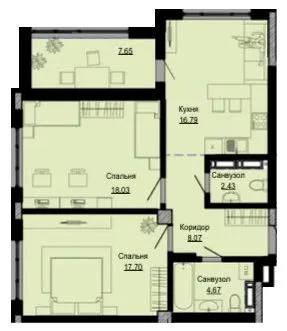 ЖК Passage Park — 75.3 м²