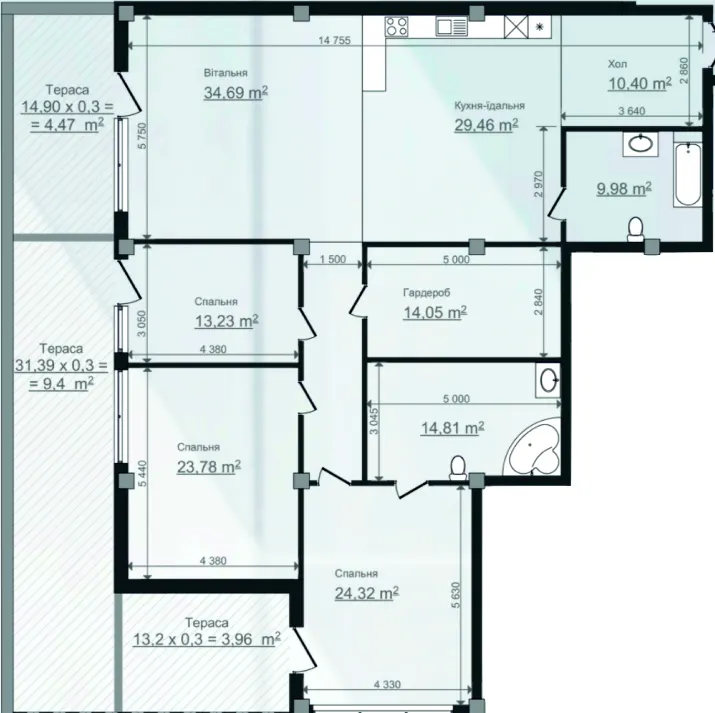 Клубний будинок HillSide — 192.6 м²