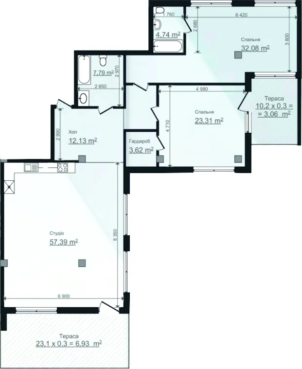 Клубний будинок HillSide — 151.1 м²