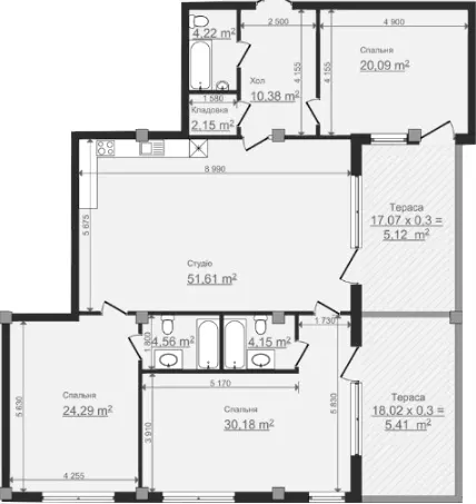 Клубний будинок HillSide — 162.2 м²