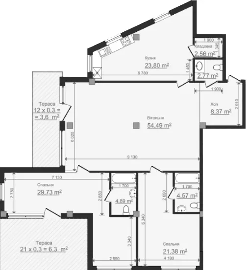 Клубний будинок HillSide — 162.5 м²