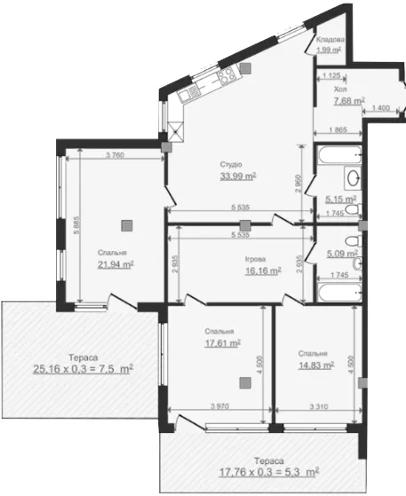 Клубний будинок HillSide — 137.2 м²