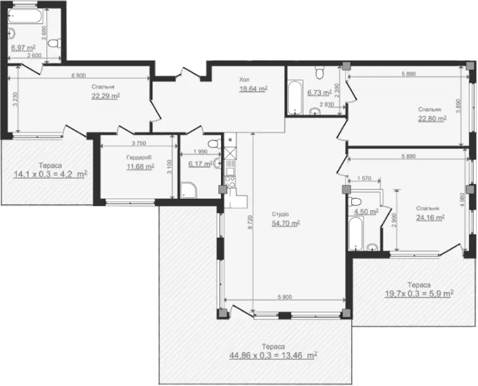 Клубний будинок HillSide — 197.7 м²