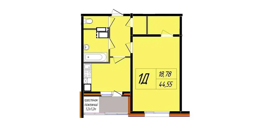 ЖК Затишний — 44.6 м²