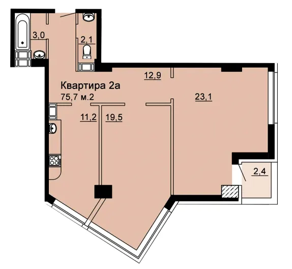 ЖК SkyCity — 75.7 м²