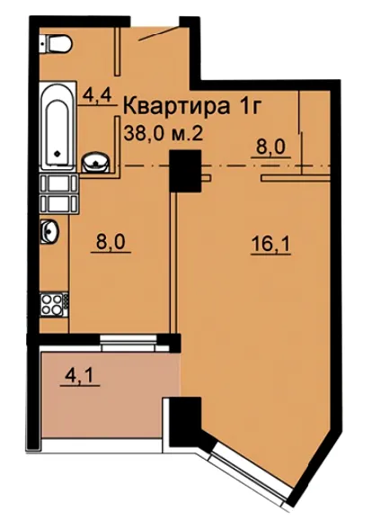 ЖК SkyCity — 38 м²