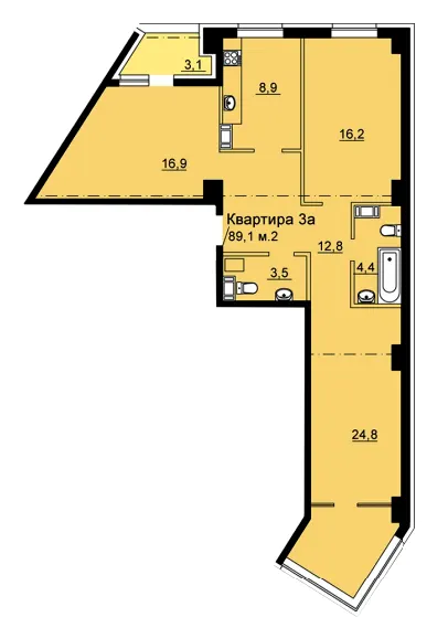ЖК SkyCity — 89.1 м²