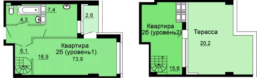 ЖК SkyCity — 73.9 м²