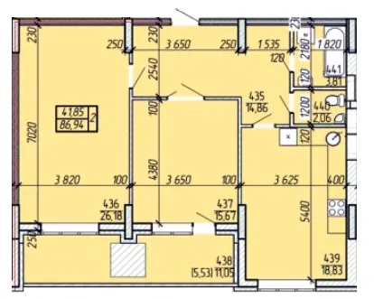 ЖК Покровський — 86.9 м²