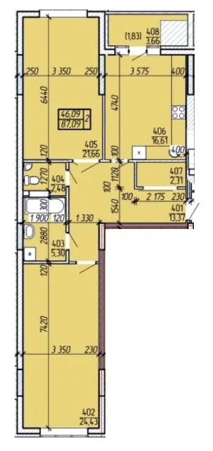 ЖК Покровський — 87.1 м²