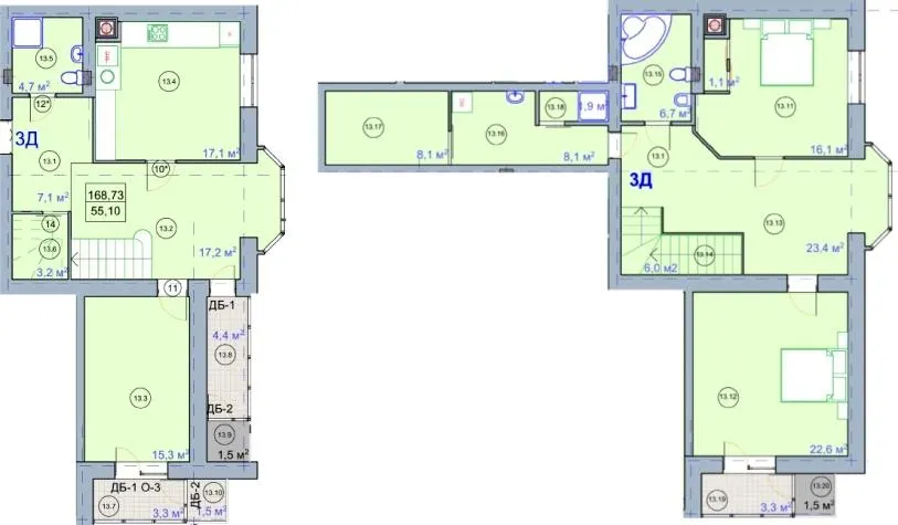 вул. Першотравнева, 7 — 168.7 м²