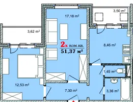 вул. Чехова, 31 — 51.4 м²