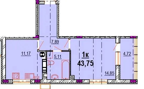 ЖК Родинний маєток — 43.8 м²