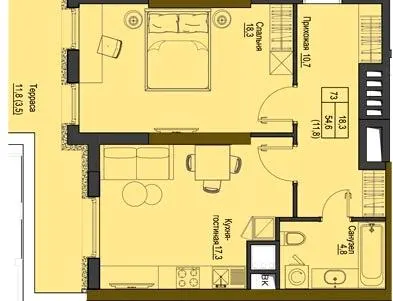 ЖК Перший Французький — 54.6 м²