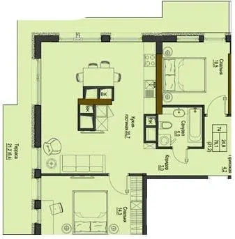 ЖК Перший Французький — 79.1 м²