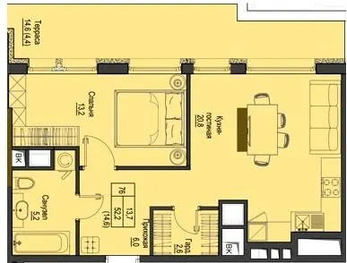ЖК Перший Французький — 52.2 м²