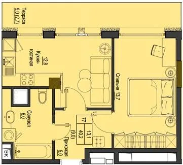 1-комнатная квартира, 40 м², Французький бульвар, 3, Одесса — фото 1