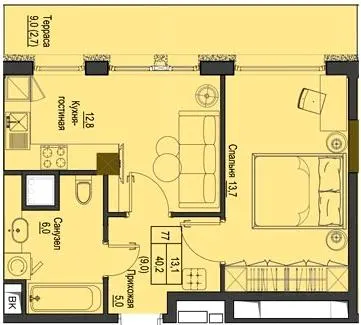 1-комнатная квартира, 40 м², Французький бульвар, 3, Одесса