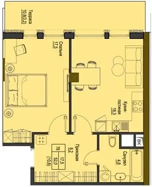 ЖК Перший Французький — 52 м²