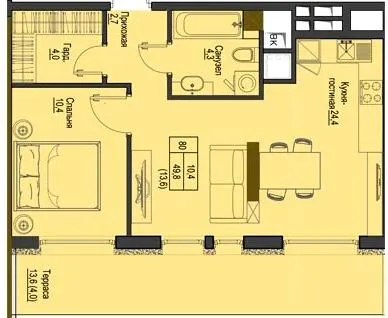 ЖК Перший Французький — 49.8 м²