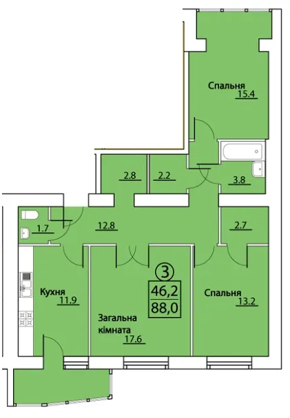 просп. Грушевського, 50 — 88 м²
