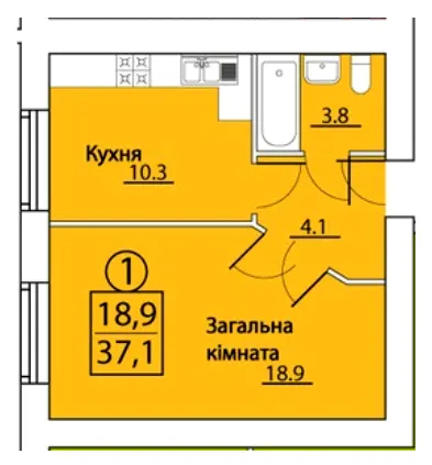 просп. Грушевського, 50 — 37.1 м²