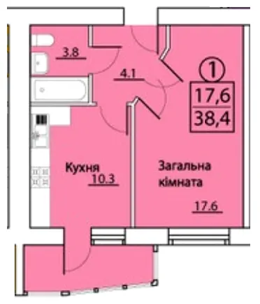 просп. Грушевського, 50 — 38.4 м²