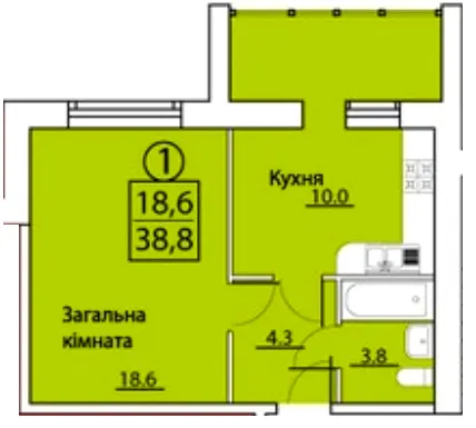 просп. Грушевського, 50 — 38.8 м²