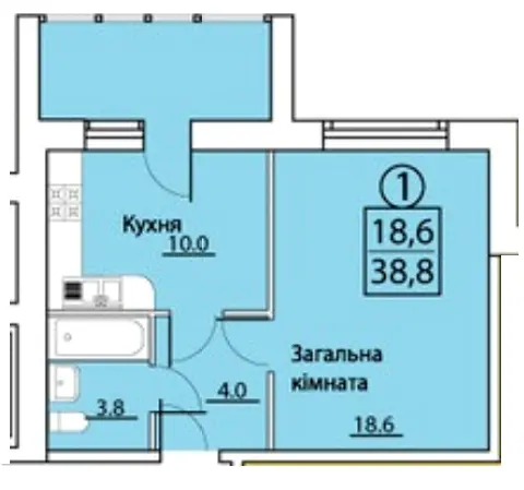 просп. Грушевського, 50 — 38.8 м²