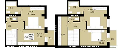 ЖК Французький дім (Зелений Мис) — 94.8 м²