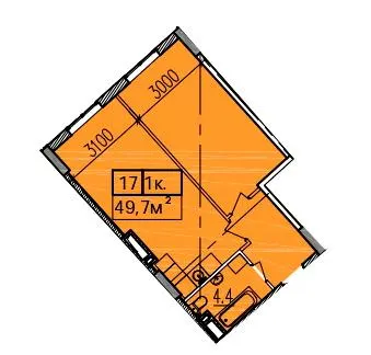ЖК Скориковский — 49.7 м²