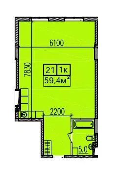 ЖК Скориковский — 59.4 м²