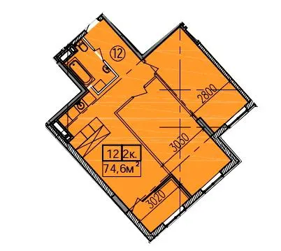 ЖК Скориковский — 74.6 м²