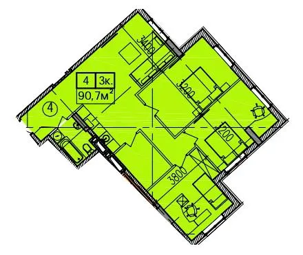 ЖК Скориковский — 90.7 м²