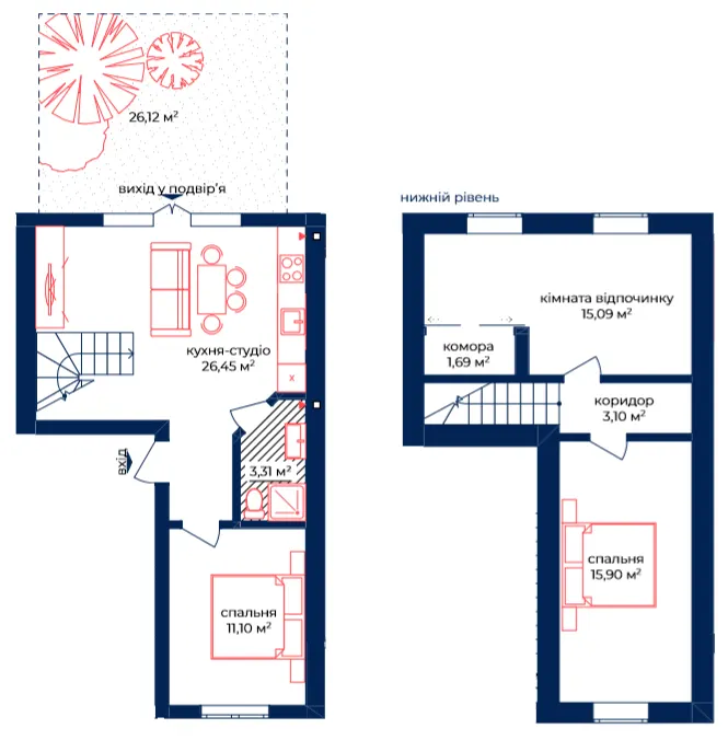 Клубний будинок Liverpool House — 76.7 м²