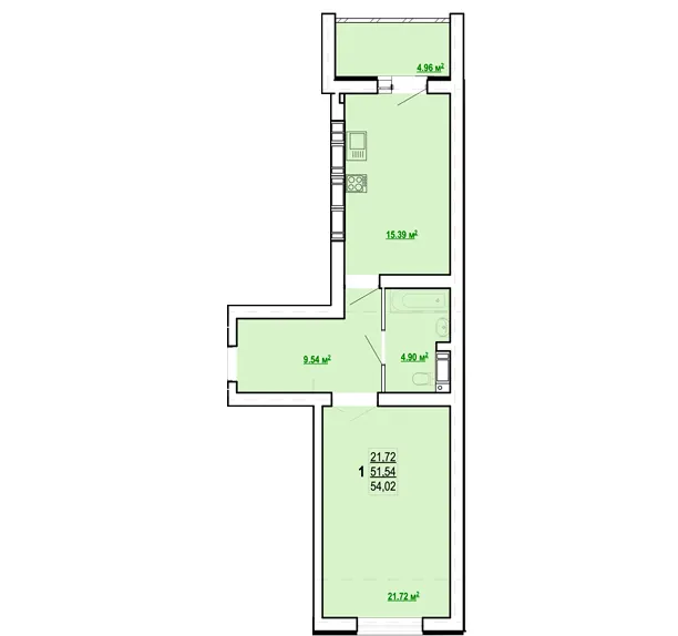 ЖК Перемоги 2 — 54 м²