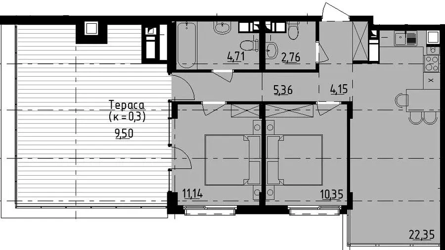 ЖК Manhattan — 71.6 м²