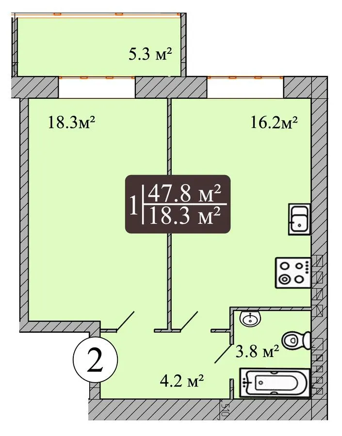 ЖК Dream Park — 47.8 м²