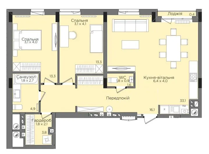 ЖК Rubicon Premium — 86.5 м²