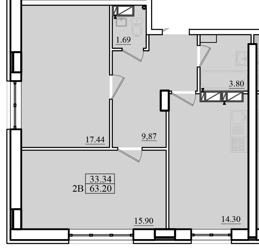 ЖК Морський — 63.2 м²