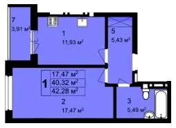 ЖК Q-4 "Quoroom Avenue" — 42.3 м²