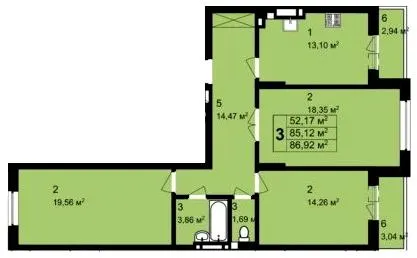 ЖК Q-4 "Quoroom Avenue" — 86.9 м²