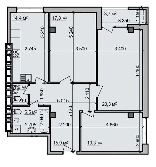 ЖК Октава — 91 м²