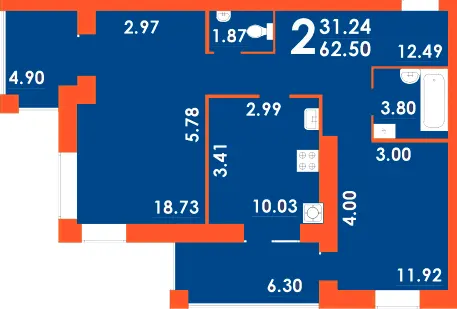 ЖК Park Residence — 62.5 м²