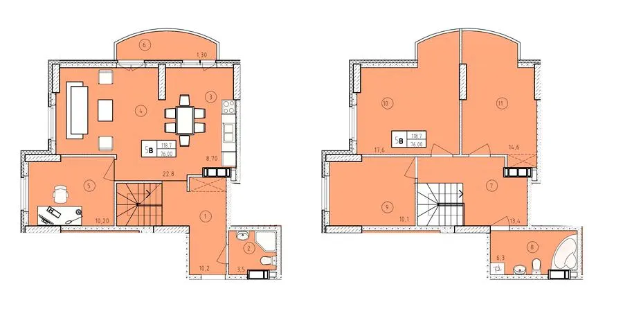ЖК Вежі Фонтана — 117 м²
