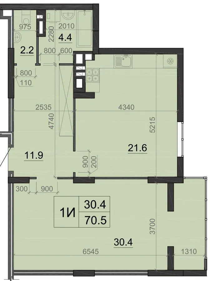 ЖК Візаві — 70.5 м²