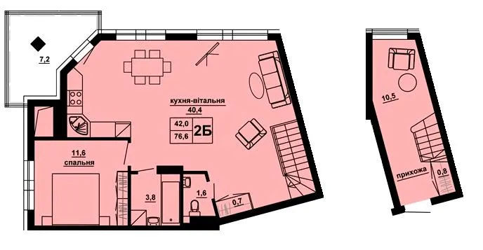 ЖК Домініканський — 76.6 м²