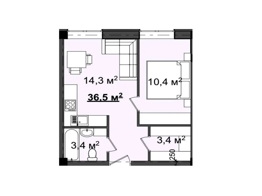 Клубний будинок Світанок — 36.5 м²