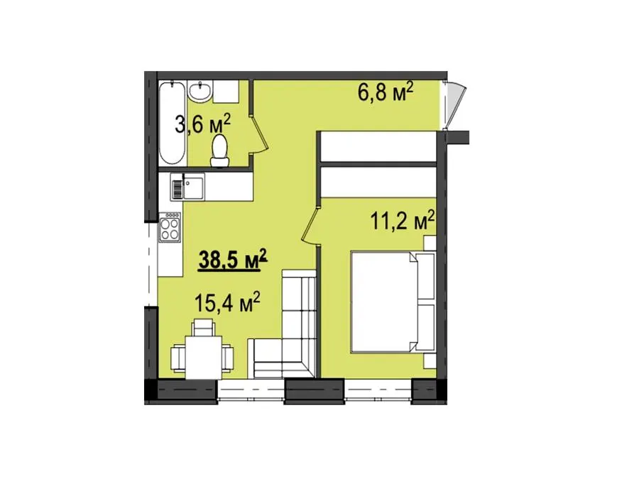 Клубний будинок Світанок — 38.5 м²